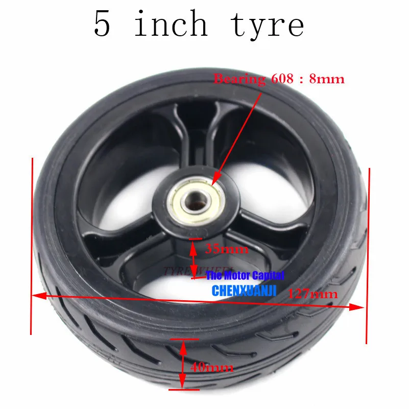 

Mobility Scooter wheelchair 5 inch wheels 200 x 50 tyre Solid Tire and alloy wheel hub Fits Gas Electric Vehicle