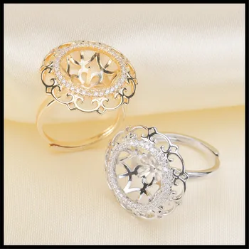 

925 silver fine jewelry accessories wholesale diy handmade unique semi mount ring settings pearl jewelry making for women