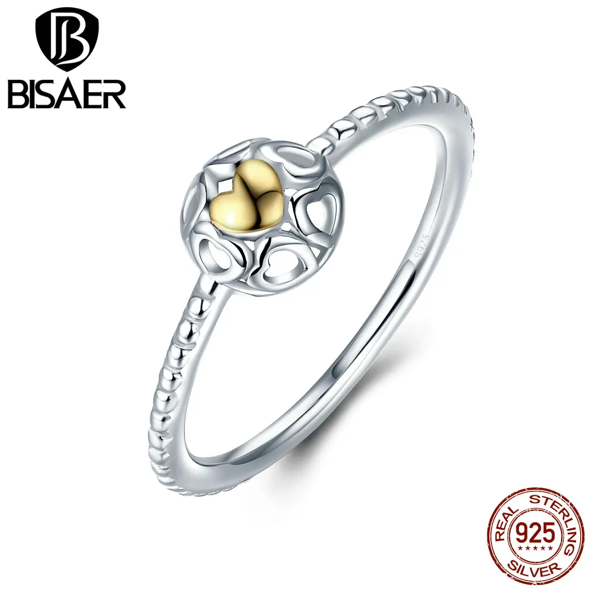 

Authentic 925 Sterling Silver Love Openwork Heart Finger Ring for Women Wedding Engagement Jewelry Gift Anillo Anel GXR048