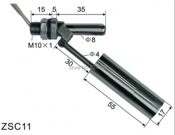 

ZSC11 M10 Thread Side Mount Fish Tank Liquid Water Level Sensor Stainless Steel Float Switch