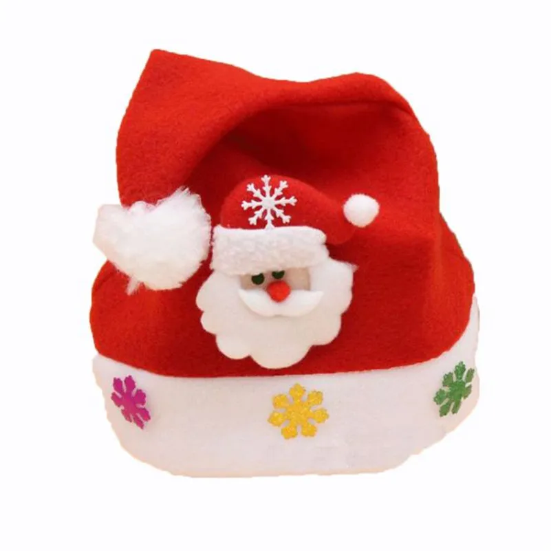 

New Arrival 2016 Christmas Holiday Xmas Cap For Santa Claus Gifts Gold Silver Snow Print Nonwoven Hat Best Selling Beanies