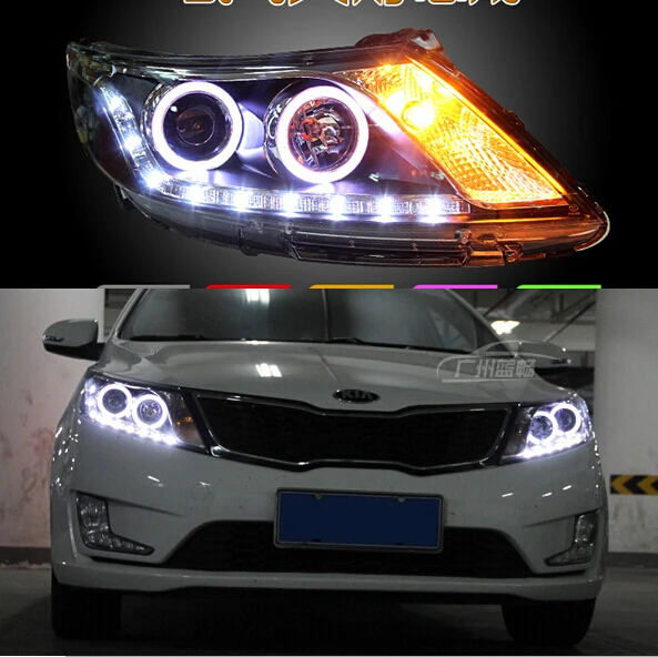 for 2012 2013 new KIA K2 kia Rio LED HID headlights,headlamps,HID