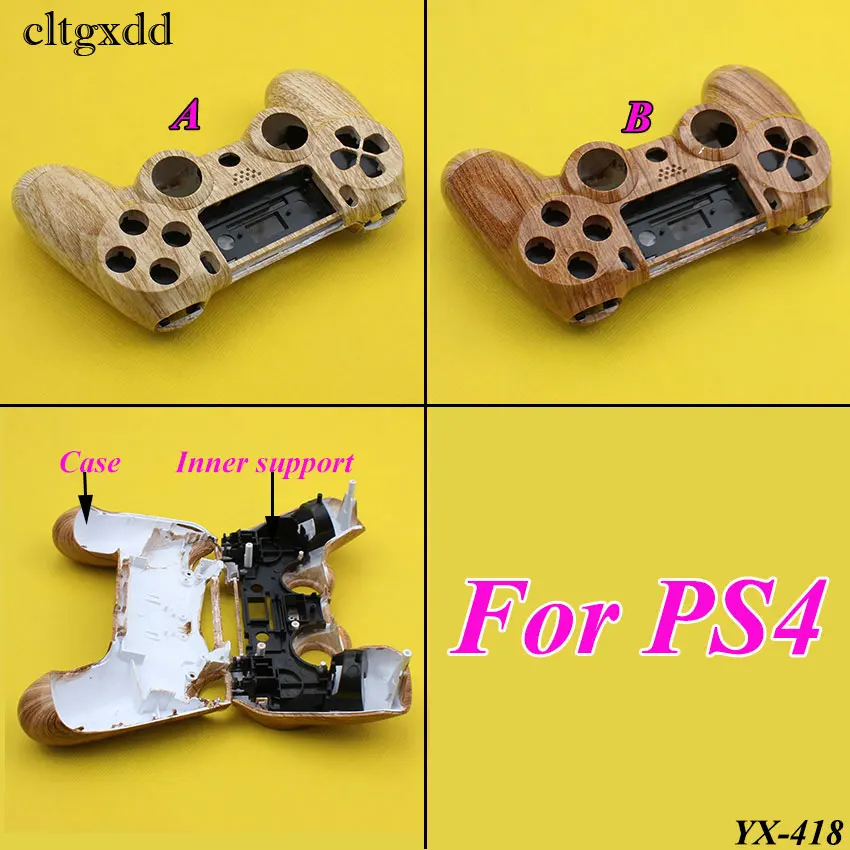

cltgxdd Custom Wood Grain Case For Sony Playstation 4 Hydro Dipped Woodgrain Shell Mod Kit For PS4 Dualshock 4 Controller