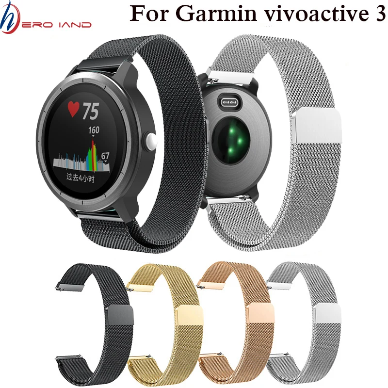 

Milanese Loop Magnetic Strap For Garmin vivoactive3 Stainless Steel Replacement Strap Bracelet For Garmin vivoactive3 Watchband