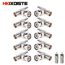 Hot sale BNC Connector “T” Type BNC male to 2xBNC female jack BNC female adapter for CCTV Camera System 10 pieces / lot