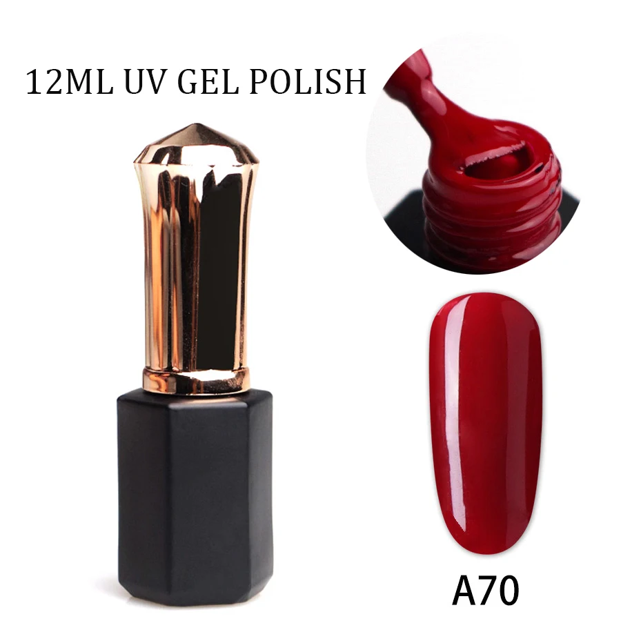 New Arrival 12ml Red Gel Varnish Soak Off UV LED Gel Nail Polish Base Coat No Wipe Top Color Gel Polish