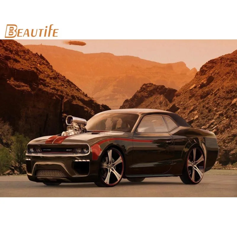 Автомобильный постер DODGE CHALLENGER тюнинг пустыни автомобиль плакат на холсте