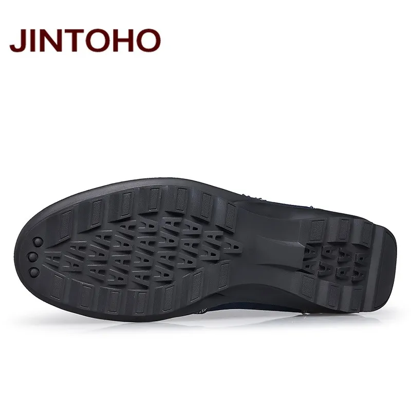 Дышащие итальянские дизайнерские мужские кожаные туфли JINTOHO больших размеров 37 48