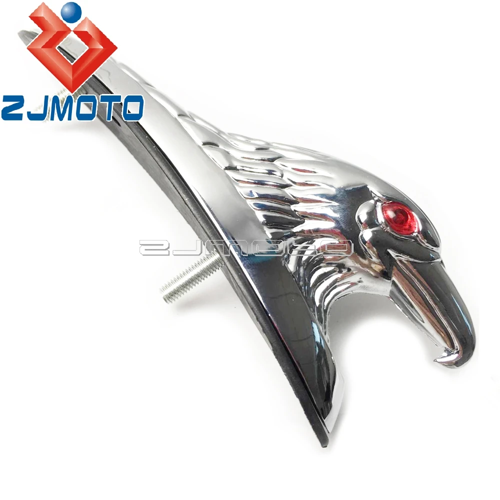 Chrome Metal Eagle Head Fender Ornamental Statue For Motorcycle Front