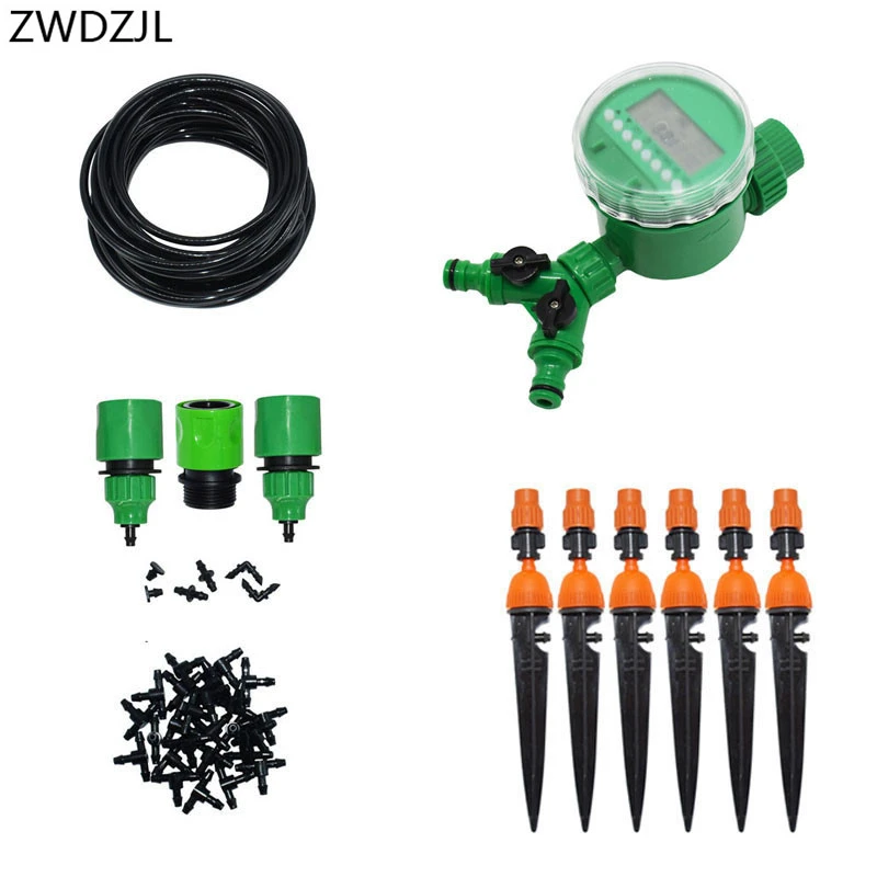 温室 Diy 自動水まきマイクロ点滴灌漑システム 2 双方向ガーデン自己散水キット調節可能なドリッパー 1 セット Watering Kits Aliexpress