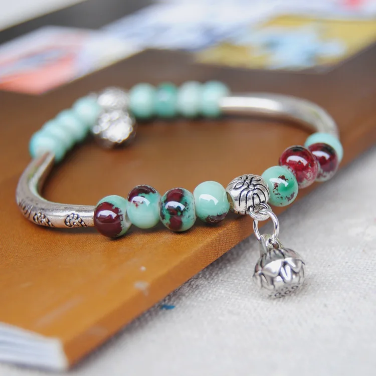 Креативный подарок керамические браслеты китайский Тибетский Стиль, китайские характеристики рождественский подарок, аксессуары из бисера в китайском стиле