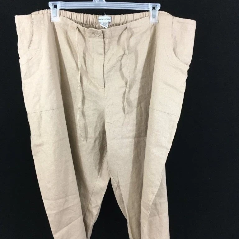 Jessica London pants khaki capri drawstring Plus Size 30 womens