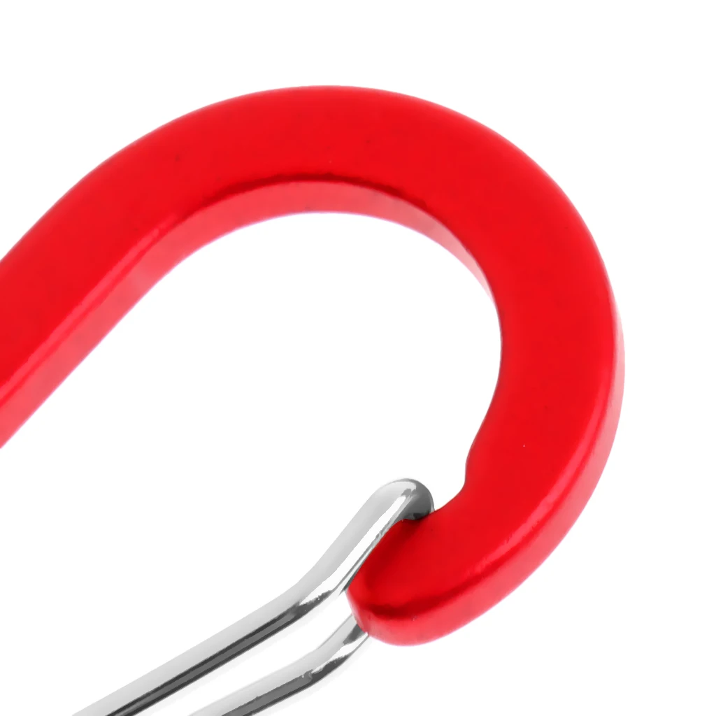 6 Pieces Aluminum D-Ring Carabiner Clip Spring Snap Hook Keychain