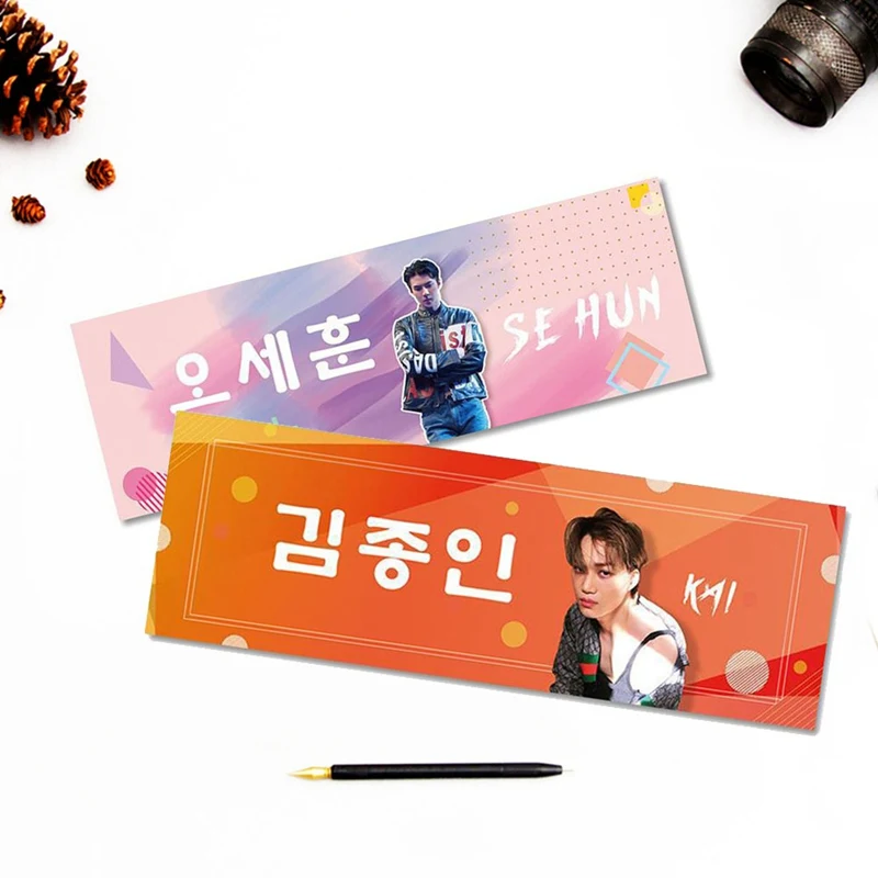 1 Piece Kpop EXO BAEKHYUN CHANYEOL SEHUN Concert Support Hand Banner Fabric Hang Up Poster For Fans Collection Gift