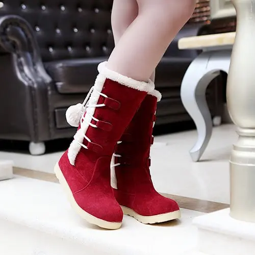 Free Shipping Winter Woolen Lace Up Snow Women Boots Shoes ladies A13NMD | Обувь