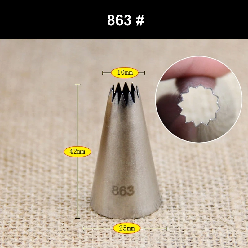 Wholesale 10 Pcs/lot 863 Open Star Tips Icing Piping Nozzles Cake
