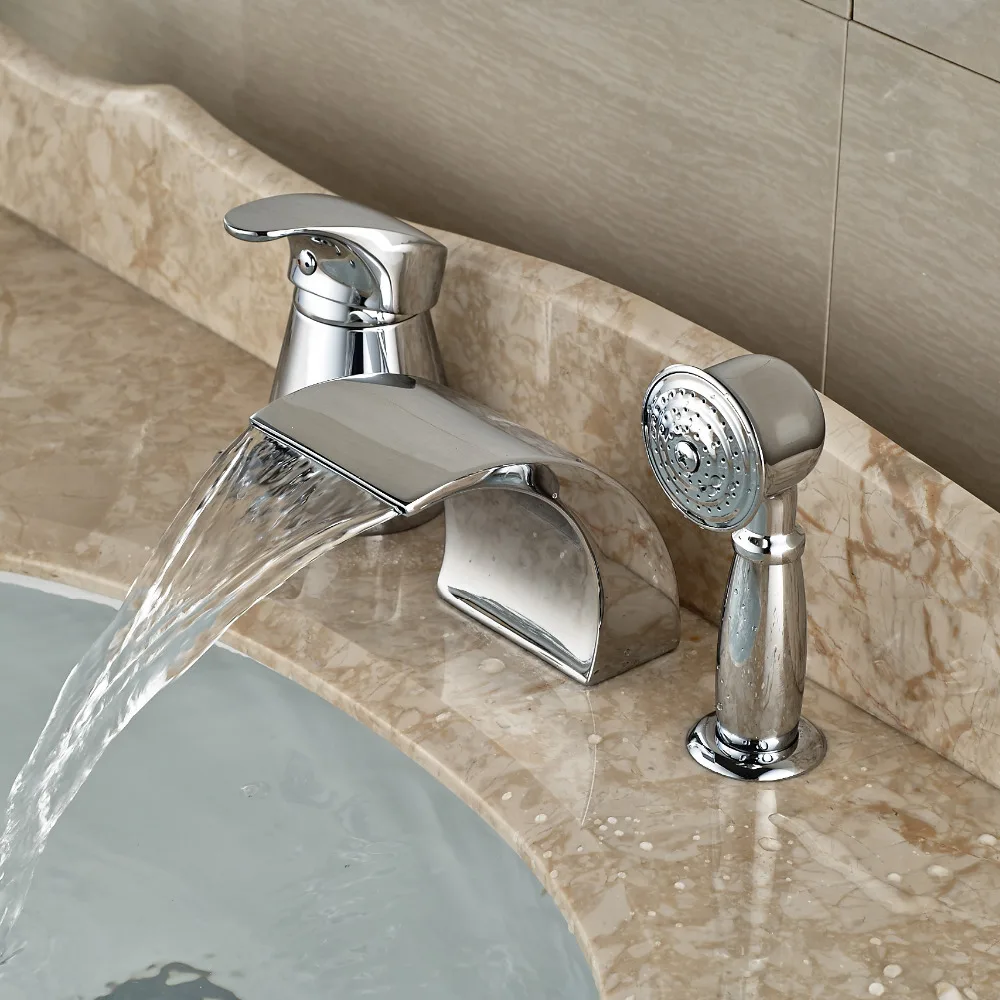 Popular Waterfall Roman Tub Faucetbuy Cheap Waterfall Roman Tub - Modern Waterfall Curve Spout Roman Tub Faucet Deck Mount Pcs Bathroombathtub Mixer Taps With Pull popular waterfall roman tub faucetbuy cheap waterfall roman tub - modern waterfall curve spout roman tub faucet deck mount pcs bathroombathtub mixer taps with pull