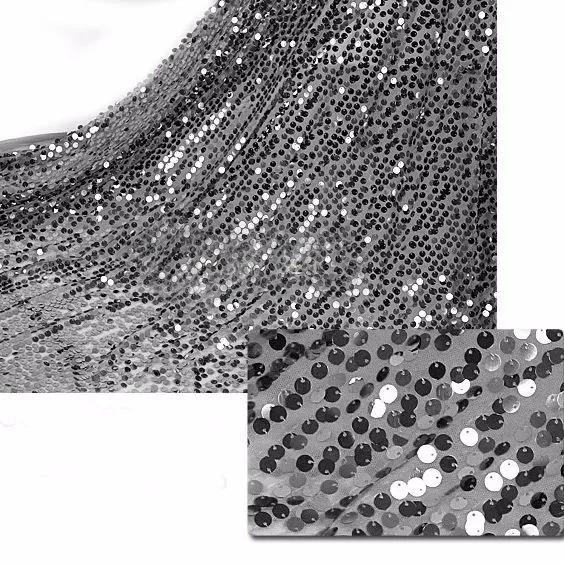 150 см x 300 см блестящая ткань с вышивкой и блестками Мягкий сетчатый фон для свадьбы украшение для банкета и вечеринки - Цвет: Normal black
