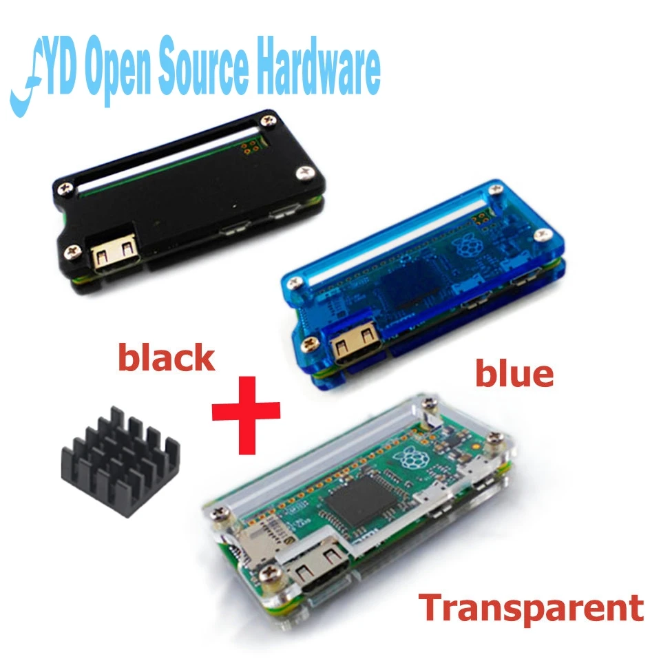 

Raspberry Pi Zero W Acrylic Case 3 Colors Box Shell + Heat SinK Transaperent Black Blue Acrylic Enclosure Box for RPI Zero W
