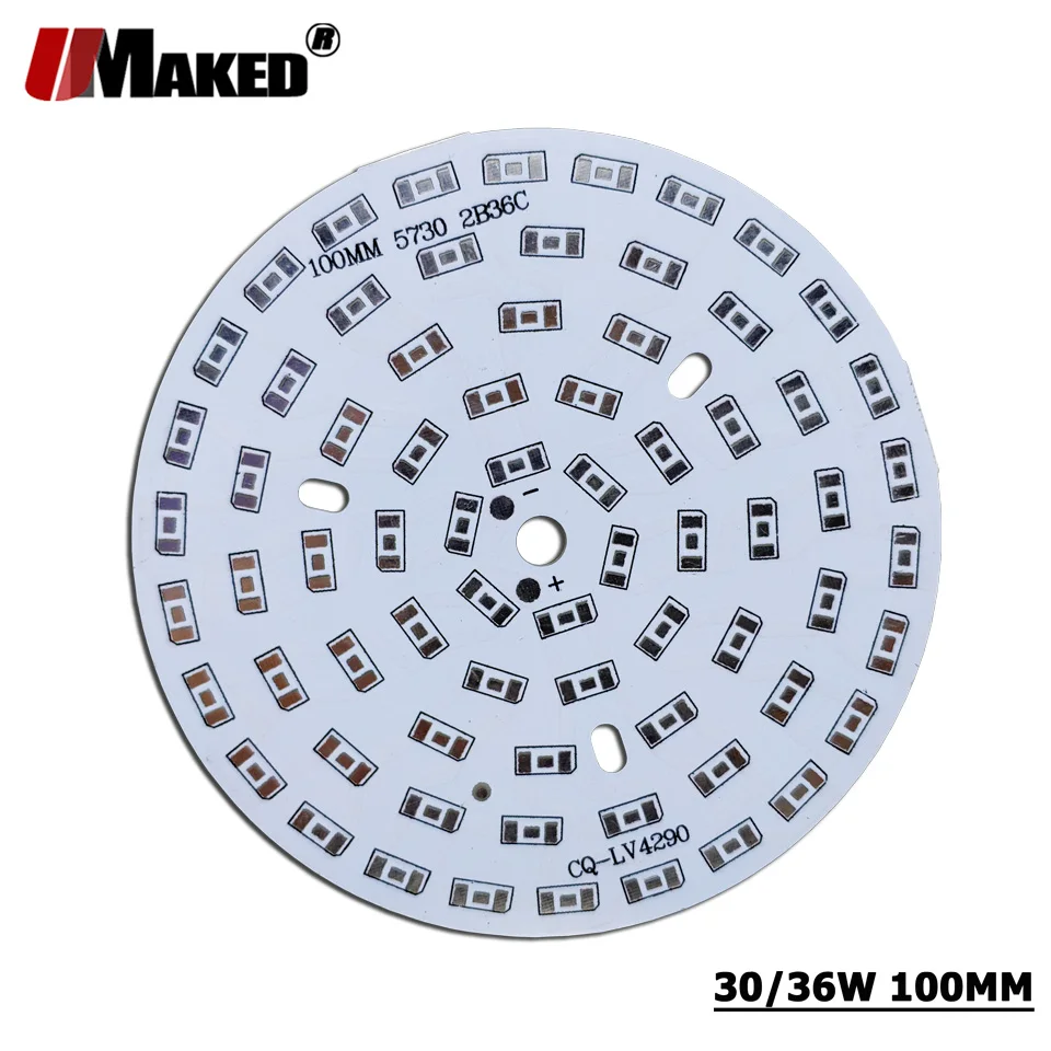 36 Вт 24 Вт 100 мм светодиодный PCB без SMD570 устанавливать светодиодный под давлением алюминиевых лампы пластины 3/5/7/9/12/15/18/24/30/36 Вт светильник Панель для светодиодный лампы вниз светильник