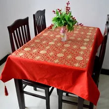 Винтажные цветочные шелковые парчи скатерти для вечеринок квадратные прямоугольные скатерти с кисточкой Роскошные первоклассные китайский стол ткань