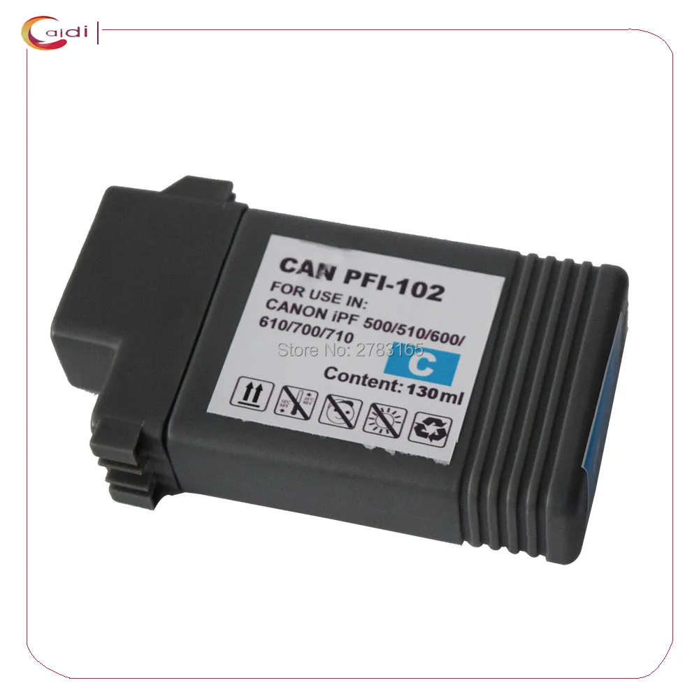 Cyan Compatible ink cartridge PFI 102 ink for Canon IPF 700/710/720/765/760/650/655/750/755/600