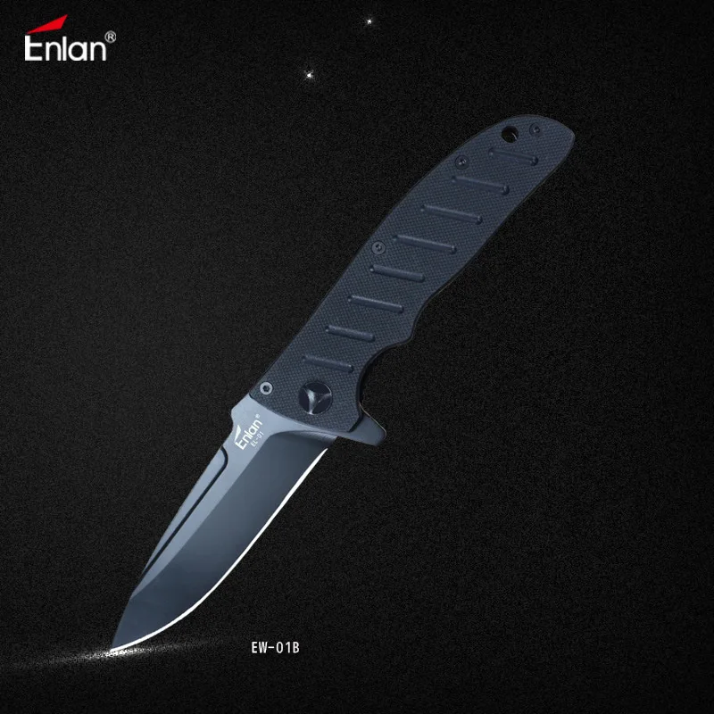 ENLAN EL 01B 8Cr13Mov черное лезвие G10 ручка складной нож для кемпинга охоты Тактические