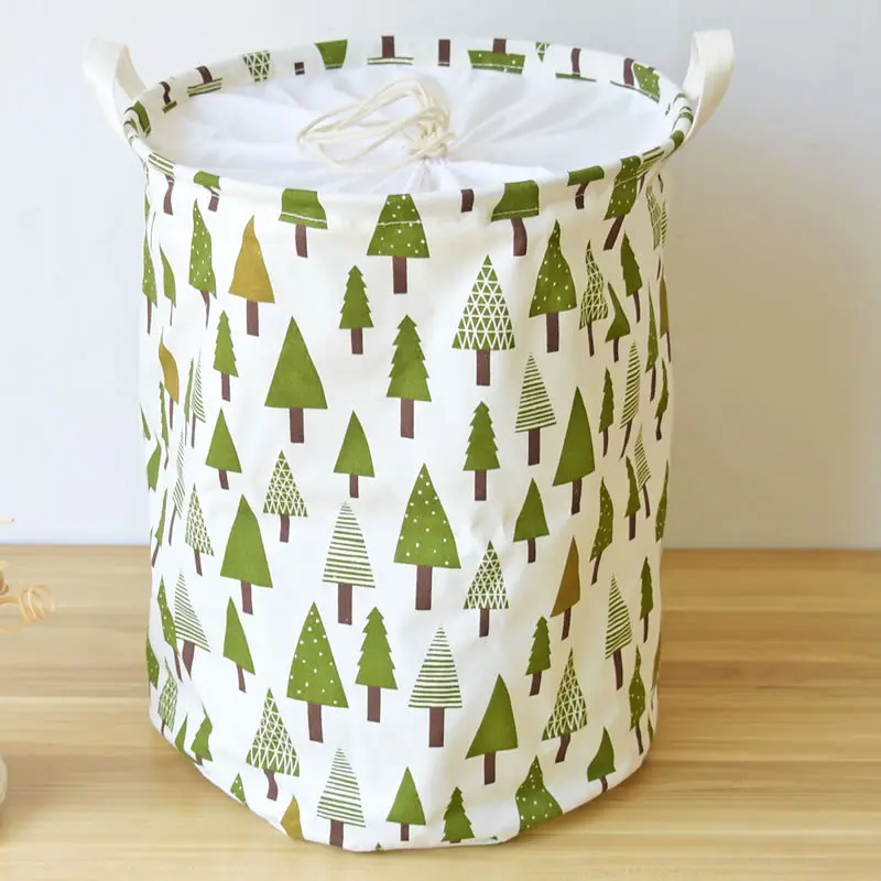 Zakka Home Decorative Storage Bags Organizer Clothes Basket Drawstring Laundry Basket Christmas