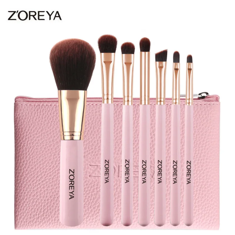 

ZOREYA Makeup Brush Set Powder Eyeshadow Lip Eyebrow Concealer Blending Brush Makeup Brushes Leather Bag Pinceaux Maquillage