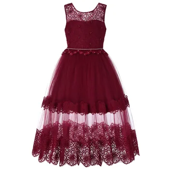 

Dress Girl Children Wedding Dress Towing Long Dress Lace Hot Diamond Flower Girl Tutu Princess Kids Dresses for Girls GDR469