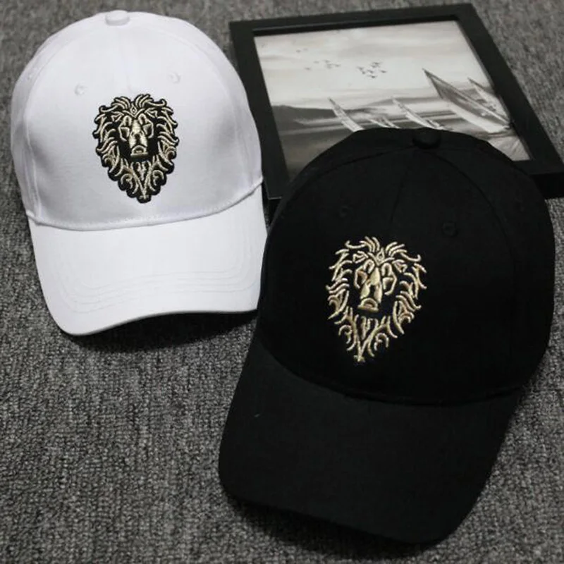 Lion Embroidery Pattern Baseball Cap Women Men Solid Color Cotton Hat Unisex Fashion Casual Adjustable Sunscreen Caps CP0115  (6)