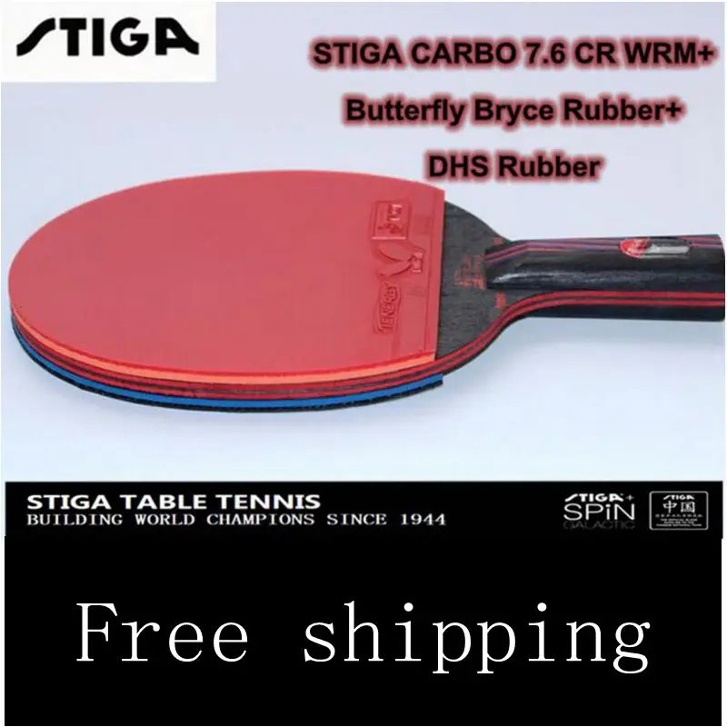 STIGA carbon 7.6 Carbo 13 layers 7.6 WRB CR senior Blue sponge Table tennis rackets two pimples pimples in rubbers