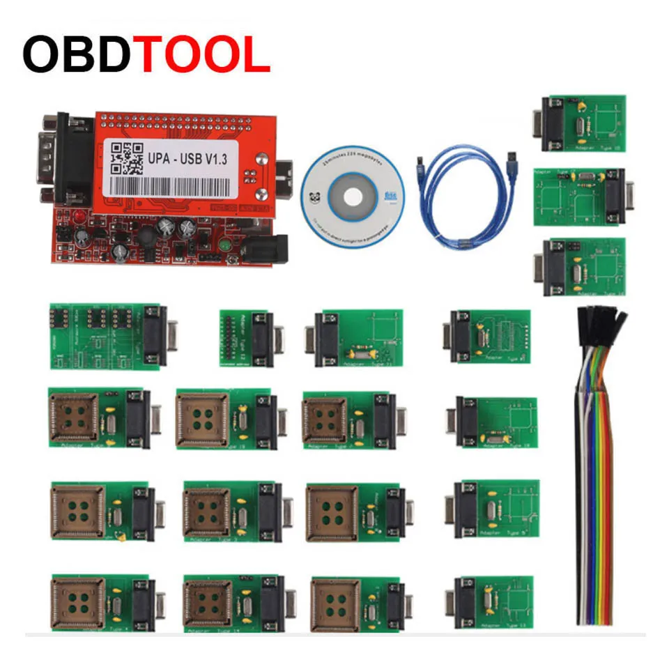 

ObdTooL Full Set UPA Usb Programmer 2014V Auto Diagnostic Tool UPA-USB ECU Programmer UPA USB V1.3 Full Adapter Main Unit Option