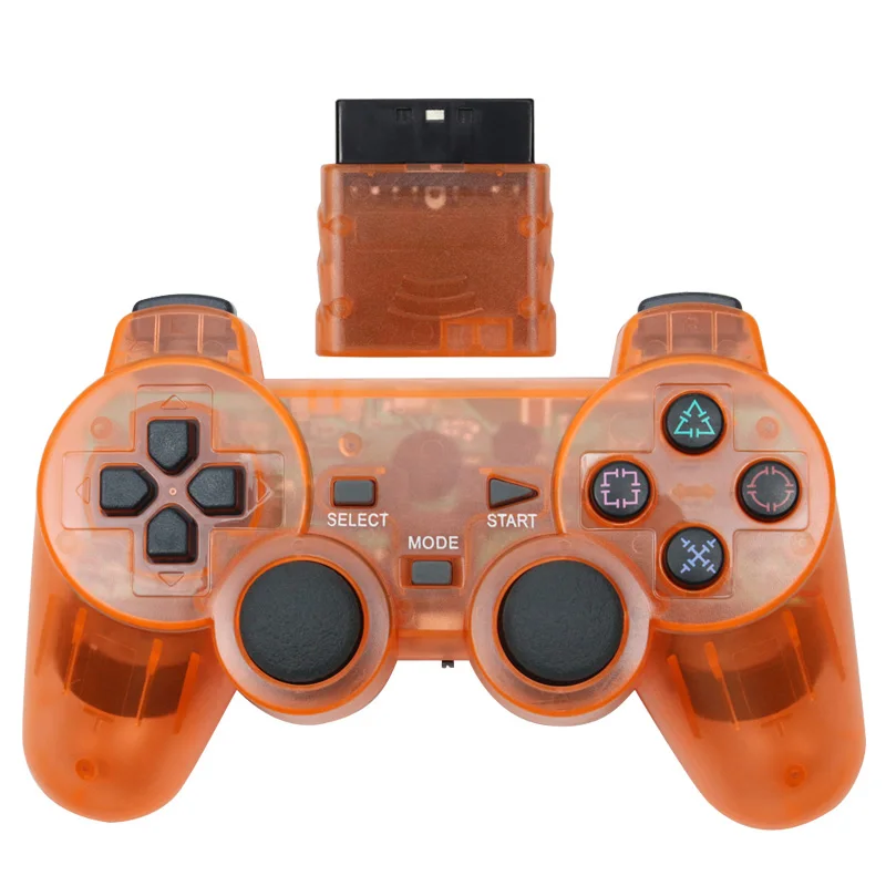 Беспроводной контроллер джойстика для PS2 игровой консоли Bluetooth Mando Jogos Manette Джойстик Геймпад для sony Playstation 2 - Цвет: Orange