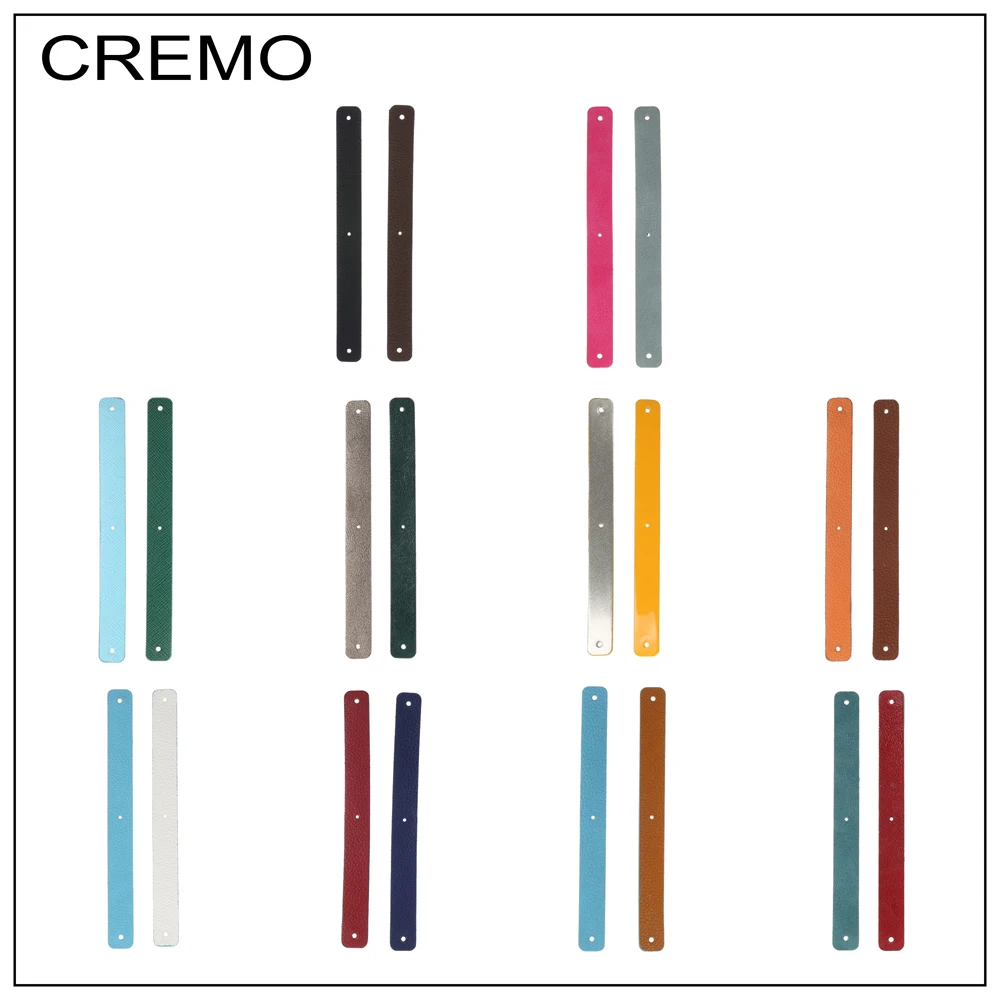 Cremo-banda de cuero Reversible de acero inoxidable para mujer, accesorio de joyería de colores personalizados, brazalete hecho a mano, 14mm, 1 unidad