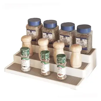

2019 New Kitchen Spice Rack Three-Tier Ladder Seasoning Rack Household PP Storage Items Kitchen Storage Rack 3-Tier Organizer