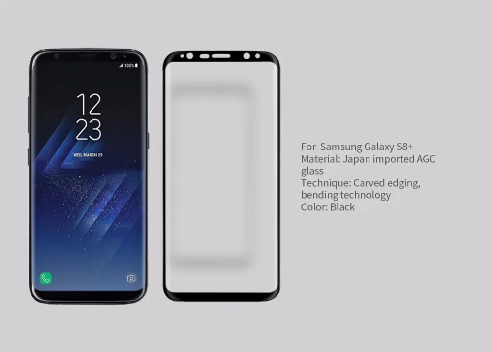Nillkin закаленное стекло для samsung Galaxy S8 Plus Защита экрана для Galaxy S8 защитная пленка полное покрытие 3D Изогнутые CP+ Max