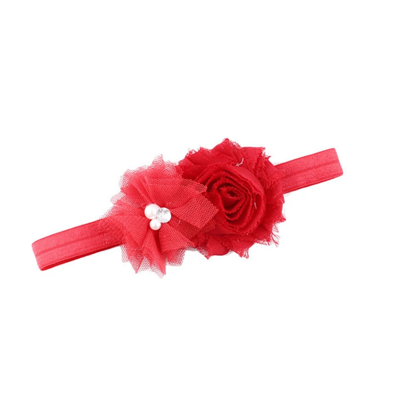 Lovely Baby Headbands Pearl Lace Up Headbands Girls Infant Hair Band Baby Hair Accessories Girls Kids Floral Headband V16% (1)