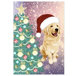 Веселый Рождественский Садовый флаг милый щенок Кошка Собака Печатные декоративные флаги двухсторонние печатные баннеры для счастливого нового года - Цвет: QZSD005