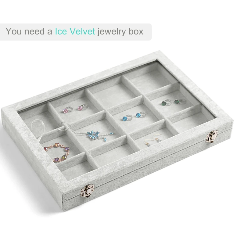 Ice Velvet Jewelry Case Bracelet Casket Jewelry Display Jewelry Organizer Box Ring Organizer Velvet Box Necklace Display A255