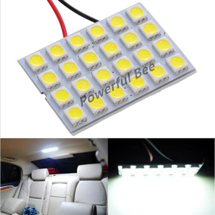 2 x LED car boat panel luggage compartment lights T10 C5W 24SMD 3.5W white warm dome reading lamp bulb | Автомобили и мотоциклы