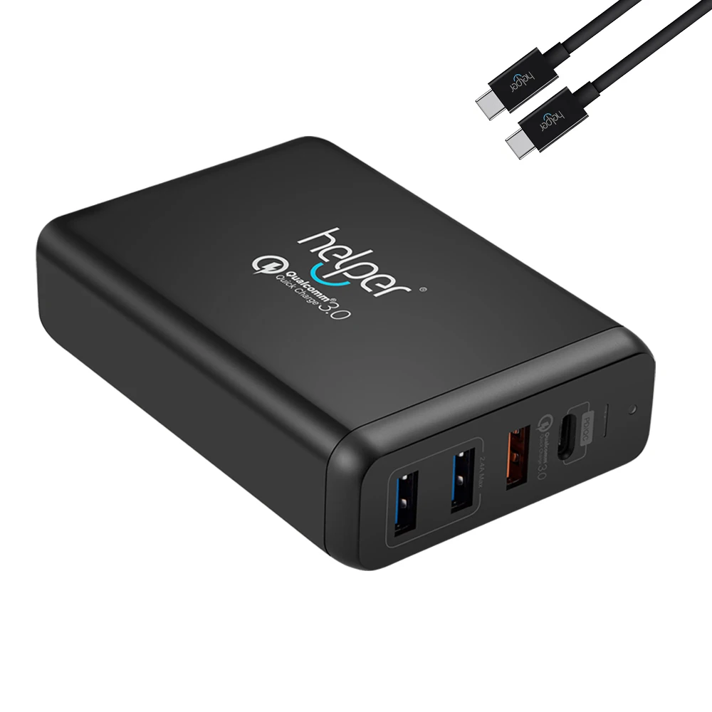 מוצר - USB Type-C PD Charger 75W 4-Ports USB-C PD Quick Charge 3.0 ...