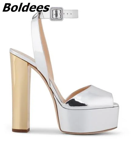 US $65.82 14% OFF|New Arrival Patent LeatherSequins Platform Sandals Women Shoes Buckle Style Chunky High Heels Sandals Lady Block Heel Pumps in High US $65.82 14% OFF|New Arrival Patent LeatherSequins Platform Sandals Women Shoes Buckle Style Chunky High Heels Sandals Lady Block Heel Pumps in High
