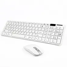 White Wireless 2.4GHz Gaming Keyboard and Mouse Combo Set Power Saving