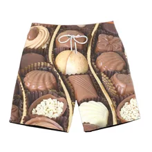 Savory шоколадный 3D принт мужские повседневные шорты романтический подарок летние для серфинга шорты красочные сетки дышащии эластичные для талии пляжная одежда