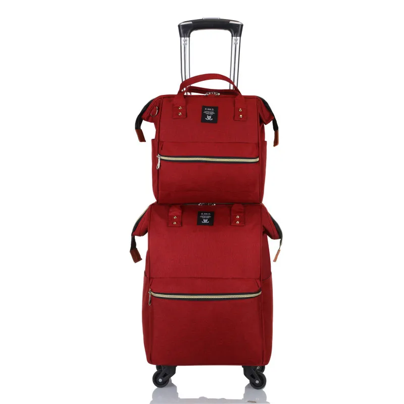 Чехол для багажа из ткани Оксфорд, премиум-чемодан из нейлона, модная сумка для путешествий, Универсальная высококачественная двухсекционная посылка - Цвет: Set of wine red