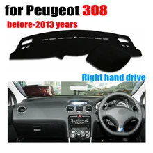 Приборной панели автомобиля охватывает мат для peugeot до 308-2013 лет правым dashmat pad Даш Крышка Автоматический аксессуары