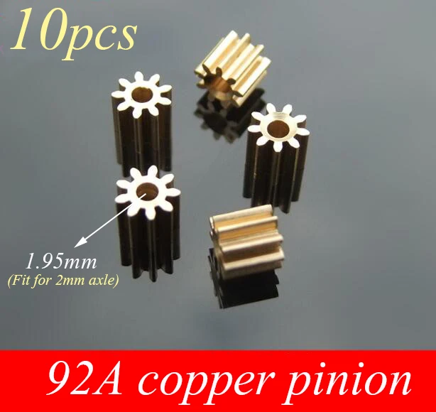 

Free Shipping 10PCS 92A Copper Pinion 9T Metal Gear 0.5M 9 Teeth Motor Pinion Spare Part For DIY Model