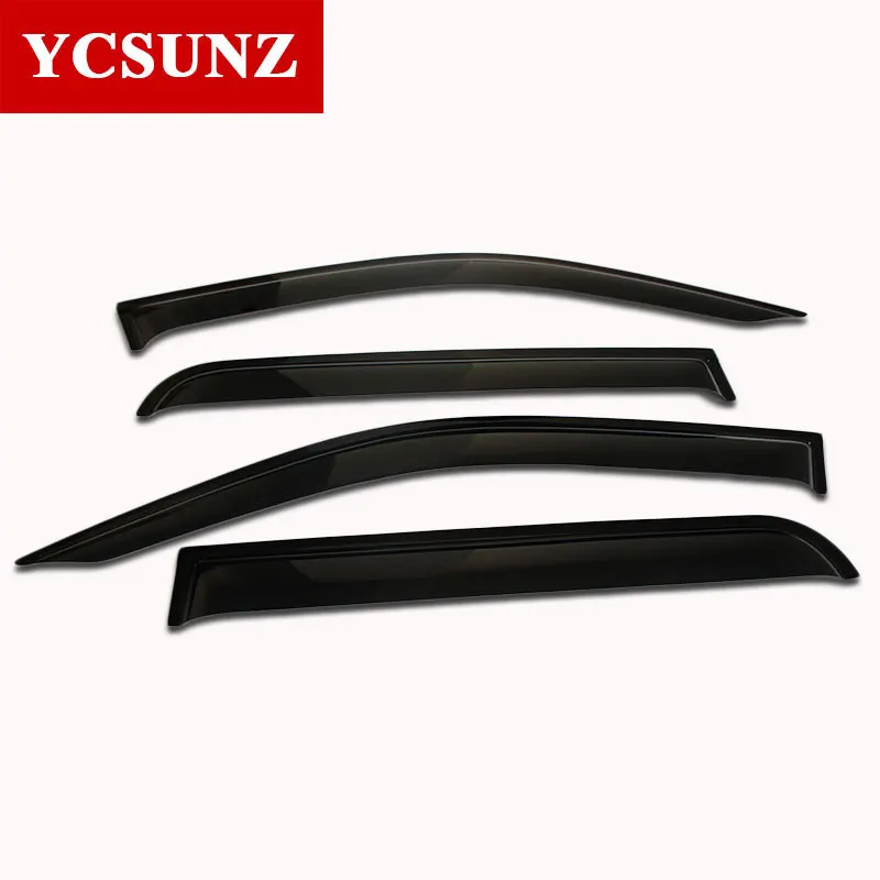 2016 2017 Side Window Deflectors Of Accessories For Toyota Hilux Pickup Black Car Wind Deflector Window