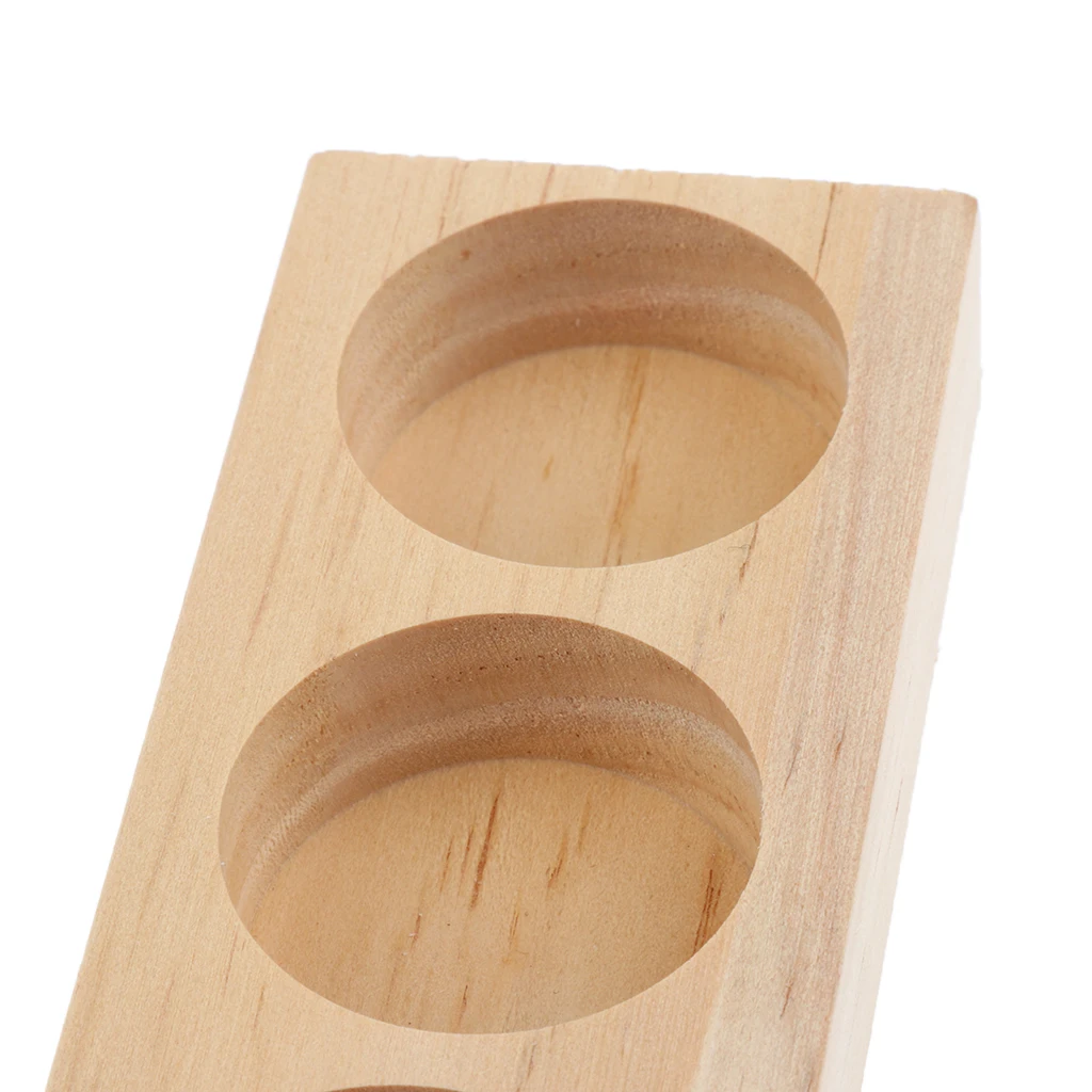 2x Natural Wood Essential Oils Massage Oils Perfume Cosmetic Makeup Display Stand 6 Holes